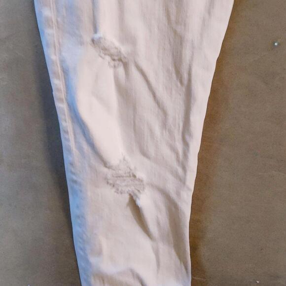 7 For All Mankind Jeans Mens Size 31x30 Paxtyn White Distressed Slim Fit Denim - Picture 6 of 9